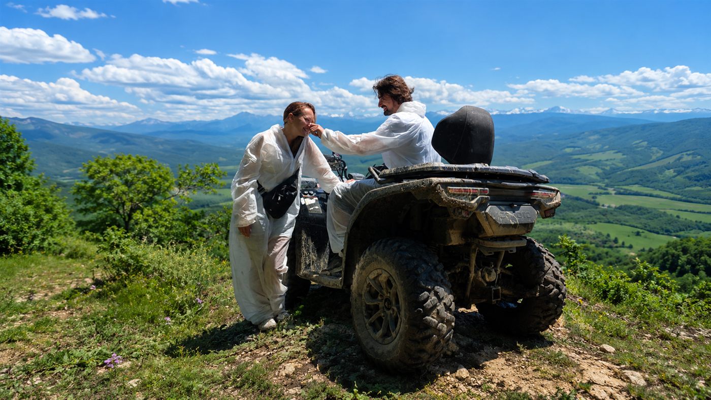 Гости KvadroTrip на вершине горы в Адыгее